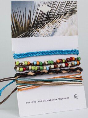 Pink House Imports - Handmade Color Stack 4-Piece Bracelet Set-MIX